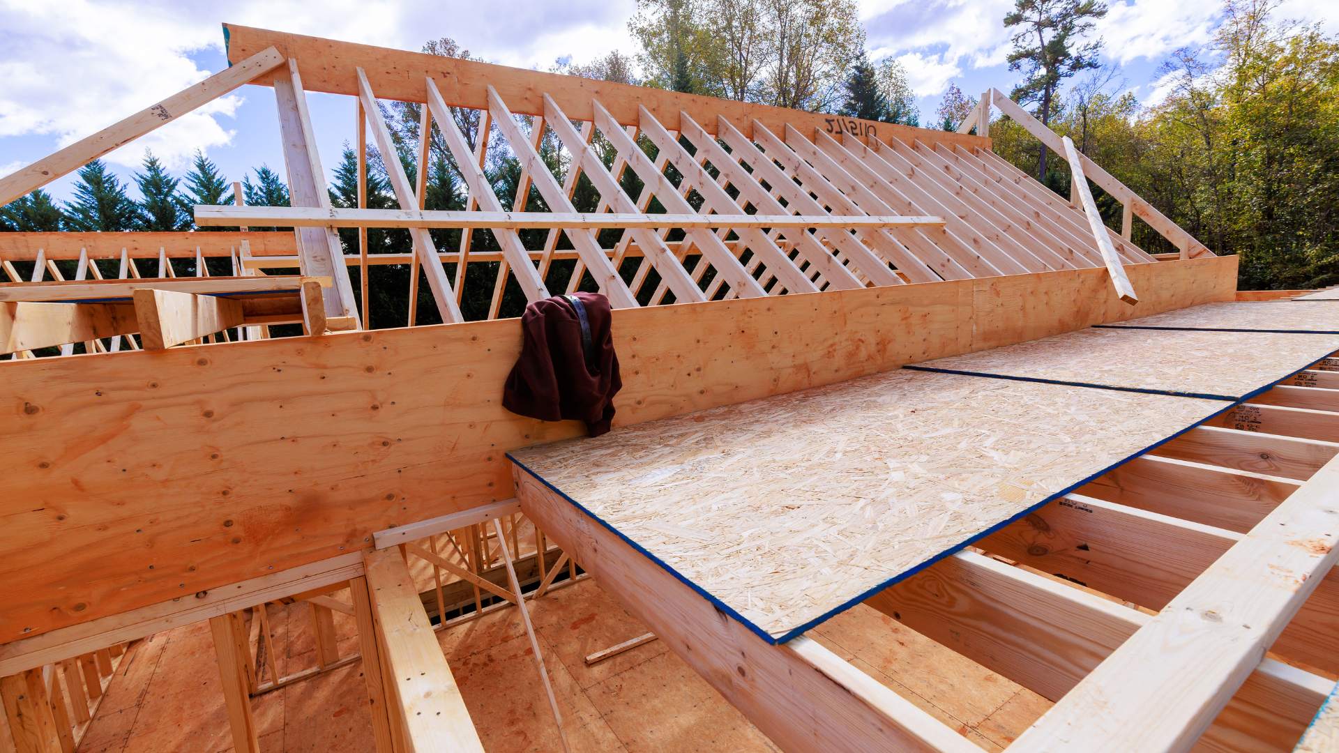 Wall framing work for a residential project